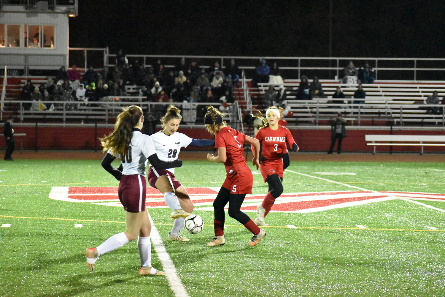 The Cardinals put extra pressure on Rebecca Gashinsky throughout the game, which limited Livingston Manor’s ability to effectively advance the ball through the middle of the field.