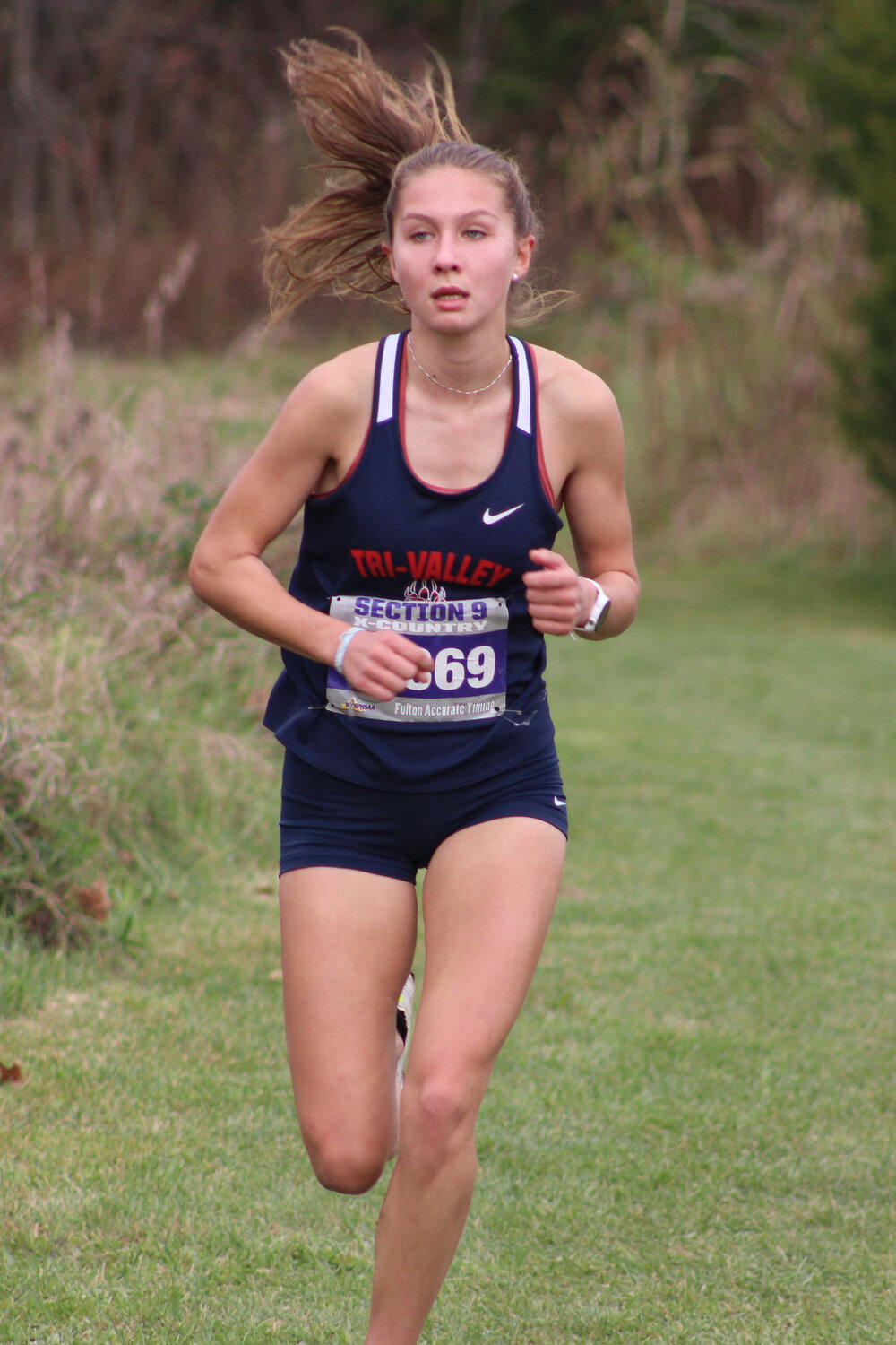 Tri-Valley freshman Anna Furman finished first in the Class D girls 5K race at Sectionals to get to States.