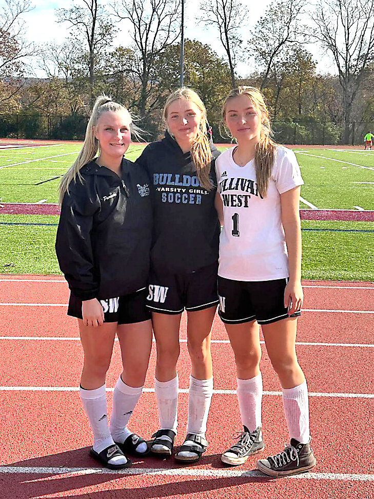 Representing Sullivan West at the 2023 Exceptional All Star Senior Game for the girls was, from left to right, Abby Parucki, Liz Reeves and Nicole Reeves.