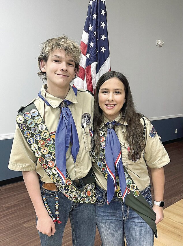 Clayton and Peyton Tankersley of Boy Scout Troop 54 recently achieved Eagle Scout honors. The brother and sister are the children of Jerry and Renee Tankersley. Payton is the first young woman to receive this honor in Pettis County.


Photo courtesy of Jerry Tankersley