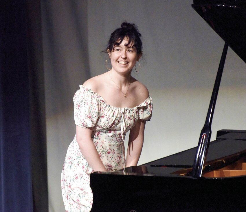 At the 2023 Scott Joplin International Festival, performer Eve Elliot smiles after playing the 