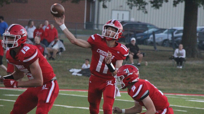 Lincoln junior Riley Sanders throws a pass during the game against Tipton Friday, Sept. 6. Sanders scored six total touchdowns, including five through the air, against Crest Ridge Friday, Sept. 13.


File photo by Jack Denebeim | Democrat