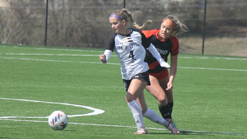 Smith-Cotton junior Piper Cantrell (4) takes the ball away from a Republic defender during the game on Friday, March 21, at Smith-Cotton High School.


Photo by Jack Denebeim | Democrat