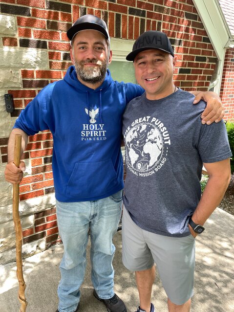Mark Anthony Brazis is walking to Los Angeles before leaving to share his testimony after a near-death experience in 2020. His journey connected him with LifePoint Church Pastor Daren Belardo.