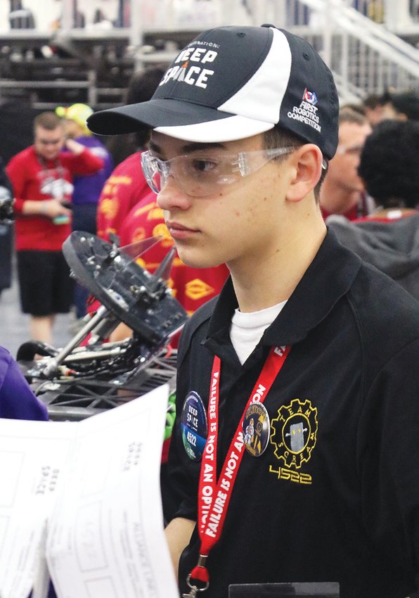 Andrew Sadler was the driver for Team SCREAM's robot when the Smith-Cotton robotics team competed at the FIRST World Championships in Houston in April 2019.