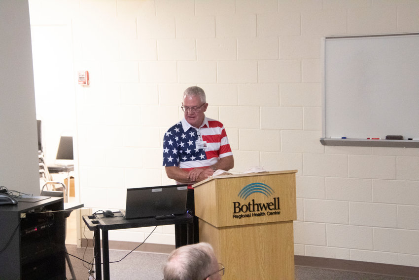 Dr. Doug Kiburz announces the launch of MentorTown USA during the Sedalia Chamber After Hours meeting Tuesday evening. MentorTown is a program that helps students get a jumpstart into career development and planning.