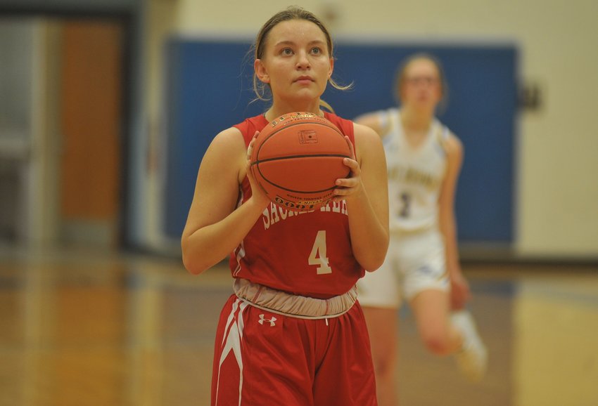 Sacred Heart's Kiley Beykirch, an all-Kaysinger first-team selection, shoots a free throw in this year's W-K Shootout.
