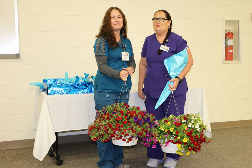 Bothwell Regional Health Center recognized nominees and presented Nurse of the Year and Nursing Support Person of the Year awards on May 6 during National Nurses Week. Sarah Hopper, left, was named the 2022 Nurse of the year and Bobbi Dorr was named 2022 Nursing Support Person of the Year.