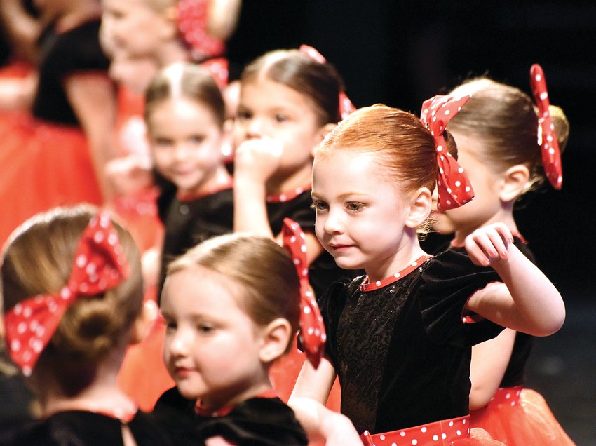Hannah Burian, 3, goes through a dance routine this week during rehearsal for Studio A Dance Conservatory&rsquo;s program, &ldquo;A Time to Dance.&rdquo; The performance is at 2:30 p.m. Saturday at the Heckart Performing Arts Center, 2010 Tiger Pride Blvd.