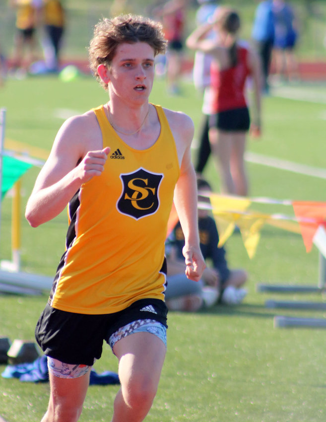 Smith-Cotton junior Clay Pilliard, shown in a meet earlier this season, has advanced to the Class 5, Sectional 3 meet by finishing third in the mile run at the Class 5, District 5 meet on Saturday, May 14, in Eureka.