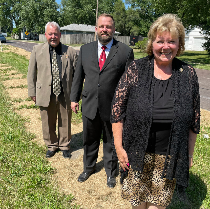 State Rep. Brad Pollitt, Mayor Andrew Dawson, and state Sen. Sandy Crawford announced Sedalia was awarded a Community Development Block Grant Thursday afternoon.The $500,000 grant and matching city funds will be used to make sidewalks, like this one on South Emmet Avenue, ADA compliant.
