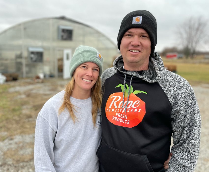 Allison and Kyle Rupe started Rupe Family Farm, 36358 Bennett Road in Green Ridge, in 2013 as a small garden. They now have five greenhouses and plant 40 acres of vegetables to be sold at the Sedalia Area Farmer's Market and direct to consumers.   Photo by Chris Howell | Democrat