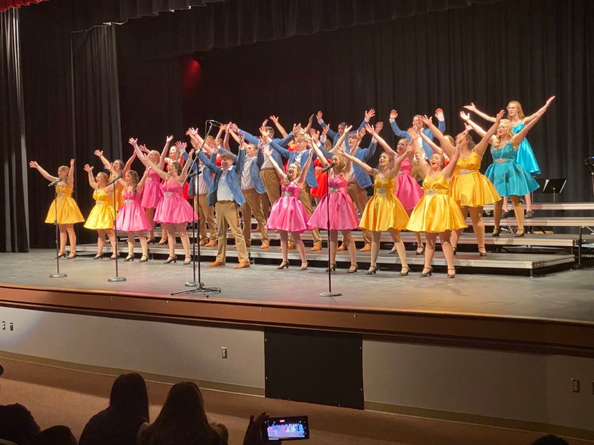 Smith-Cotton New Score performs during the show choir community reveal on Jan. 19.&nbsp;