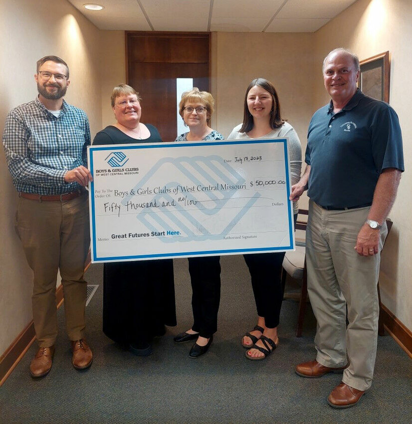 Citizens-Farmers Bank in Cole Camp recently donated $50,000 to the Boys &amp;amp; Girls Clubs of West Central Missouri&rsquo;s Neighborhood Assistance Program. This tax credit funding helps provide operational support to BGC&rsquo;s outlying sites of Cole Camp, Green Ridge, La Monte, Leeton and Smithton.   Photo courtesy of Boys &amp;amp; Girls Clubs of West Central Missouri