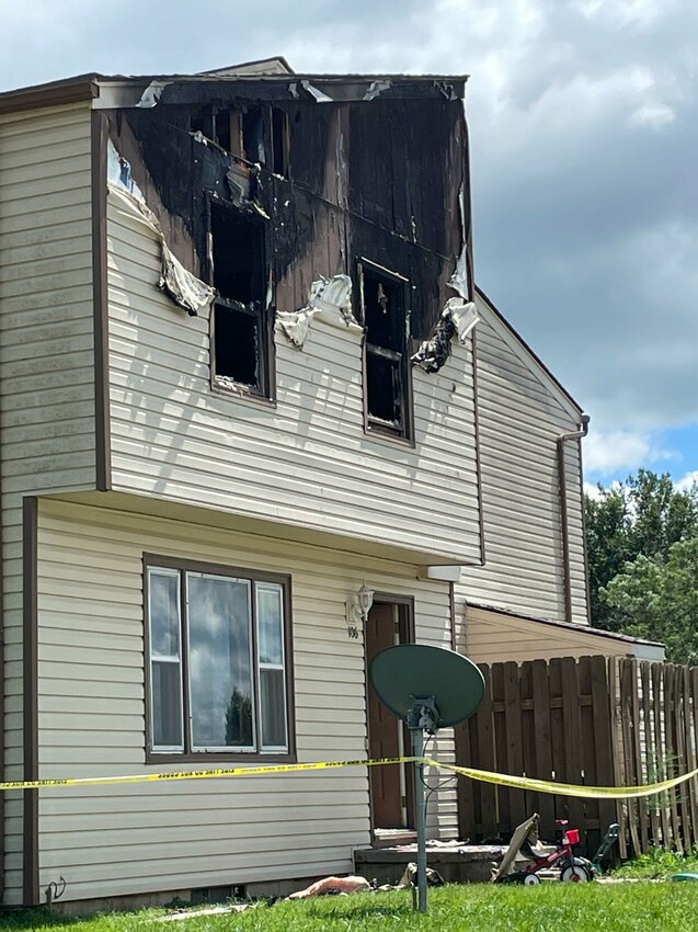 This apartment building in the 100 block of Villa Drive was set ablaze around 5:30 a.m. Sunday morning, Aug. 13. The State Fire Marshal's Office is calling it arson.   Photo by Chris Howell | Democrat
