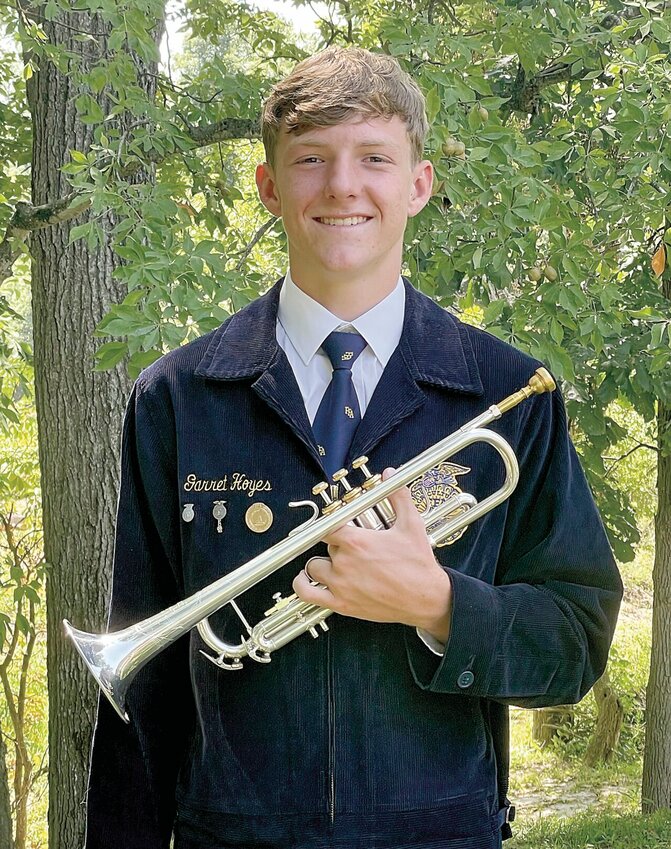 Sweet Springs FFA member Garret Hoyes was selected to play trumpet with the National FFA Band from Nov. 1 to 4 at the 2023 National FFA Convention &amp;amp; Expo in Indianapolis, Indiana.   Photo courtesy of Crystal Hoyes