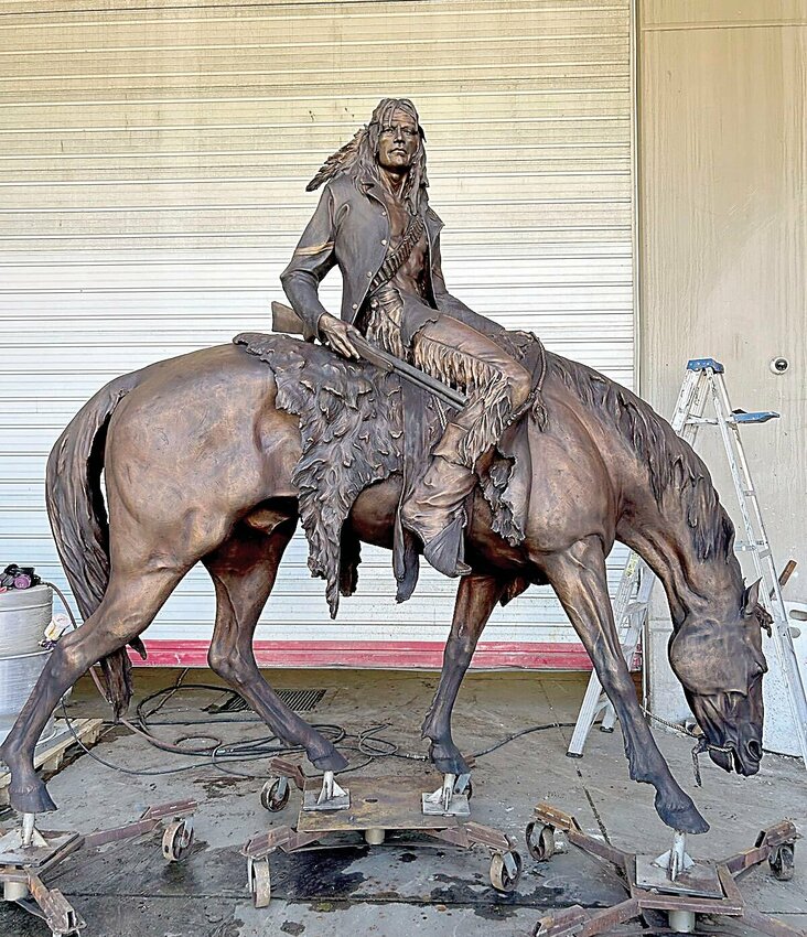 The bronze &ldquo;Indian Scout&rdquo; created by J. Michael Wilson, of California, will be dedicated as part of the Trail&rsquo;s End Monument at 10 a.m. Saturday, Nov. 4. The event is free and open to the public. The project was created due to the generosity of the Bob Hayden Family of Sedalia.   Photos courtesy of J. Michael Wilson