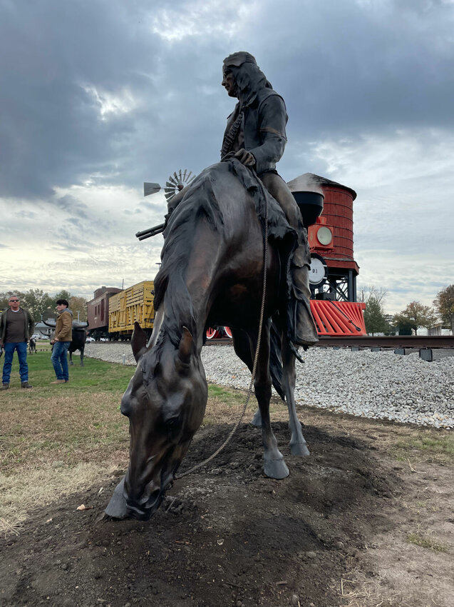 The &quot;Indian Scout&quot; by J. Michael Wilson is a bronze statue forged by the Adonis foundry and donated by the Hayden Family.   Photo By Chris Howell | Democrat