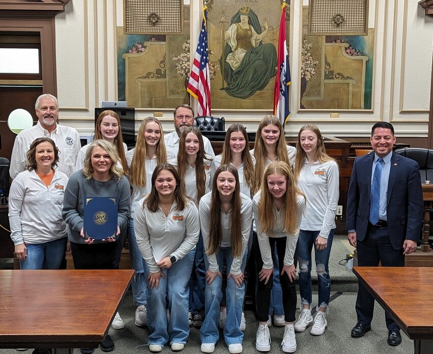 On Wednesday, Nov. 22, the Pettis County Commission presented a proclamation to the 2023 Northwest High School Volleyball team, congratulating them on their exceptional season (31-3-2) and third-place finish in the MSHSAA Class 1 State Tournament. The Commission extended its best wishes for the team&rsquo;s continued success and good luck in all of their future endeavors.   Photo courtesy of Pettis County