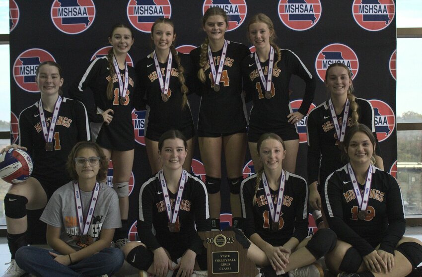 Featuring three All-Kaysinger first-team picks in Karli Smith, Grace Walker and Gabby Meyer, Northwest shows off its silverware after reaching the Final Four for hte first time in program history.&nbsp;   PhotoCredit: Photo courtesy of Northwest Lady Mustangs volleyball