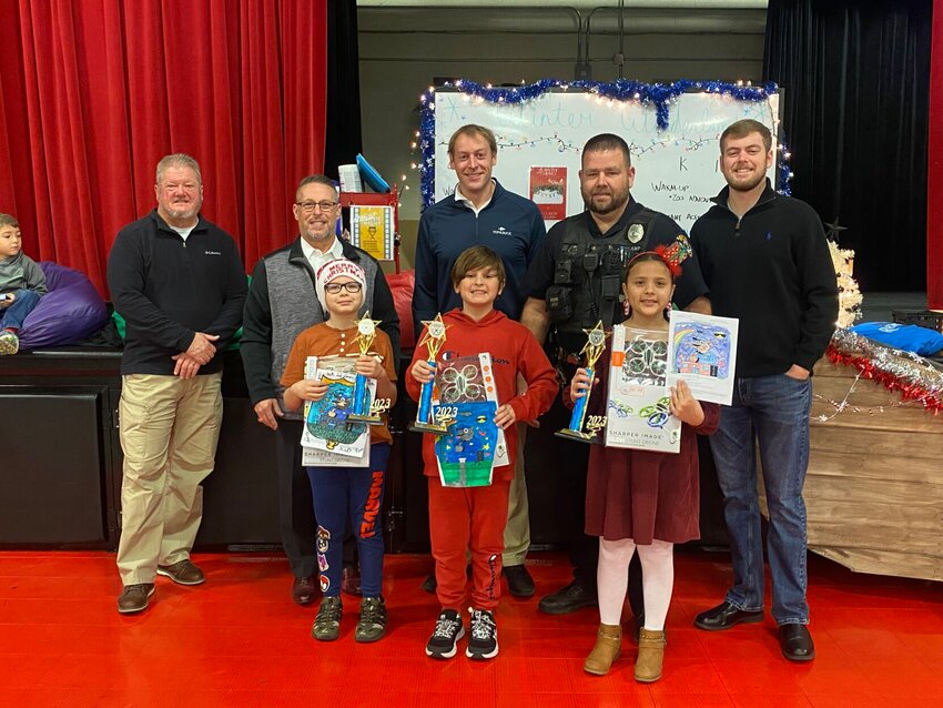 The Sedalia Police Department announced the winners in its drone coloring contest. Three elementary students were selected to win a trophy and and their own drone.   Photo courtesy of the Sedalia Police Department