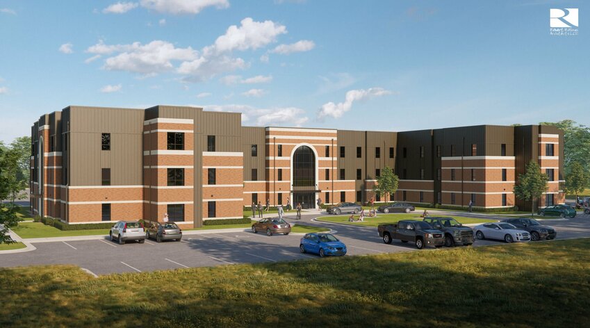 The new residence hall at State Fair Community College should be open by fall 2025 and will be able to house 200 students on the west side of campus.   Graphic courtesy of State Fair Community College