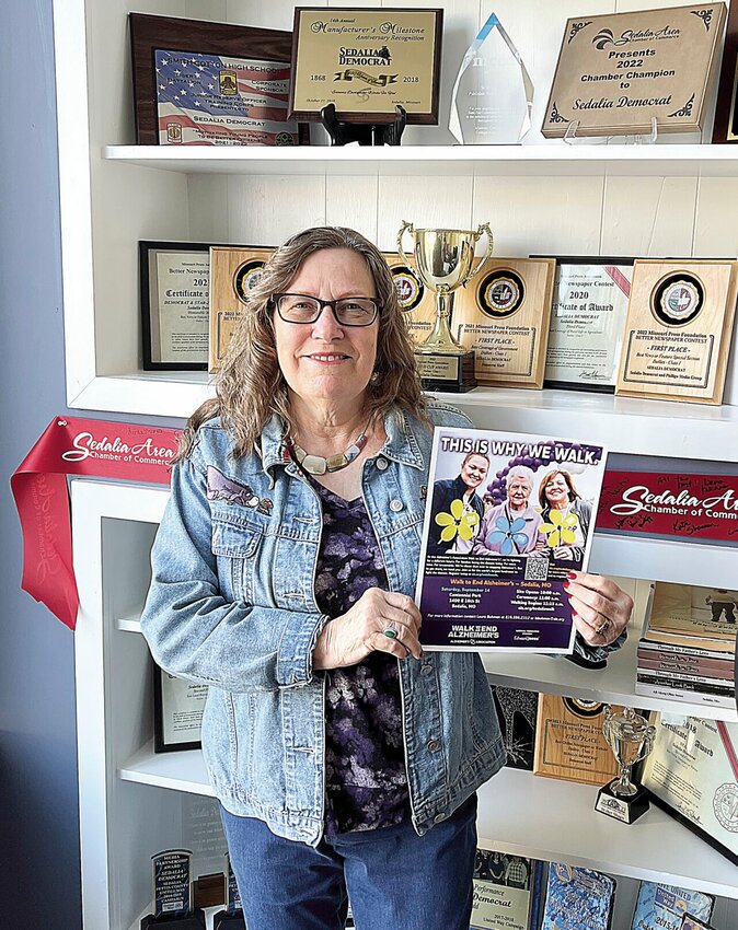 Linda Fisher, of Sedalia, an author and a committee member of the Sedalia Walk to End Alzheimer's, recently received a third-place national award for her Early- Unset Blog from FeedSpot on its list of the Top 80 Dementia blogs.


Photo by Faith Bemiss-McKinney | Democrat