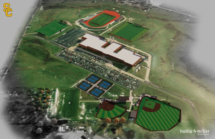Renderings of the expanded Jennie Jaynes Activities Complex at Smith-Cotton High School. The complex is set to break ground Monday, April 1.   Photo courtesy of Kyle Middleton
