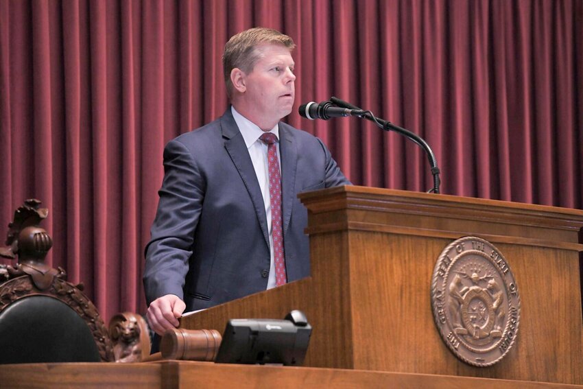 House Speaker Dean Plocher speaks during the 2023 veto session.   Photo by Tim Bommel | Missouri House Communications.