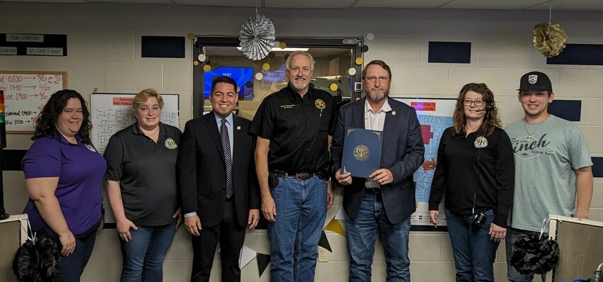 The Pettis County Commissioners talk with Joint Communications employees after presenting a proclamation for National Public Safety Telecommunicators Week on Wednesday, April 17.


Photo courtesy of the Pettis County Commission