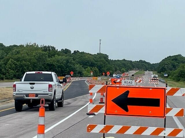 Northbound drivers will be diverted to the southbound bridge over Muddy Creek on North U.S. Highway 65 for bridge rehabilitation through Fall 2024.   Photo by Chris Howell | Democrat