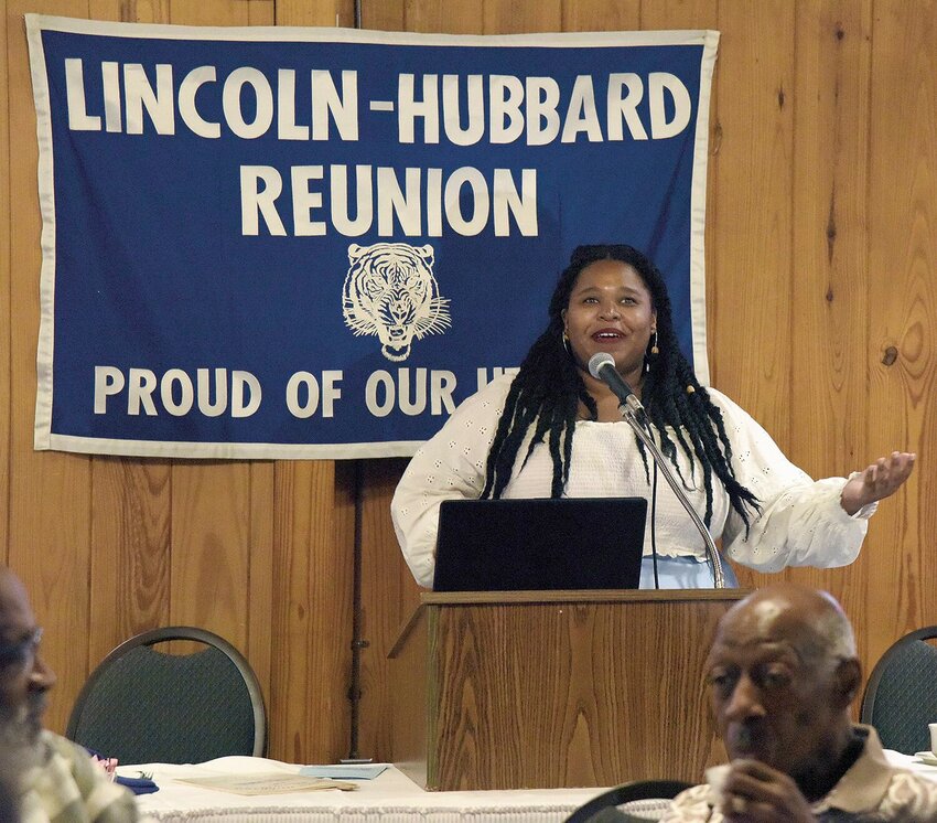 Dr. Rashina Seabury, Ph.D., a postdoctoral researcher in the Powers Lab in the Yale Department of Psychiatry and the daughter of Arthur Seabury was the guest speaker Saturday, Aug. 3, during the Lincoln Hubbard Reunion at Best Western State Fair Inn.   Photo by Faith Bemiss-McKinney | Democrat