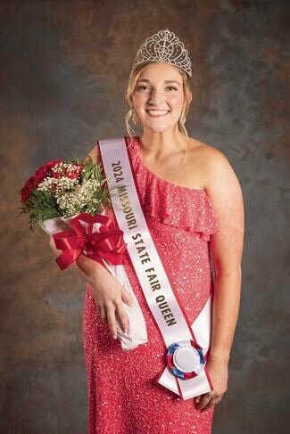 Claire Walker, of Chillicothe, was crowned the 2024 Missouri State Fair Queen in a ceremony hosted Thursday, Aug. 8, during the State Fair. Walker is the 19-year-old daughter of Brice and Tiffany Walker and attends the University of Missouri-Columbia.   Photo courtesy of the Missouri State Fair