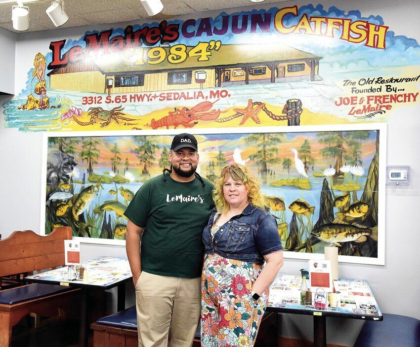 On Tuesday, Aug. 27, Storm and Susan Sheppard stand in LeMaire's Cajun Catfish restaurant, which is celebrating its 40th anniversary in 2024. The restaurant was started by Susan's grandfather, Frenchie LeMaire, and progressed to her father, Joe LeMaire. Susan and her sister Tina Hiner now own LeMaire's, and her husband Storm manages it.


Photo by Faith Bemiss-McKinney | Democrat