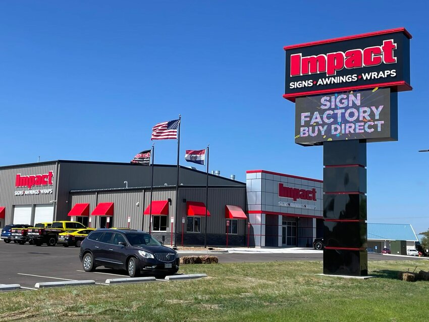 Impact Signs Awnings Wraps Inc. is now open at 100 Curry Drive in the Thompson Meadows Industrial Park. Impact's new $10 million facility is 52,000 square feet and sits on a 5.5 acre development. Photo by Chris Howell | Democrat