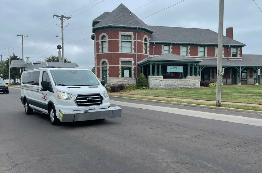 Sedalia Public Works operations director Justin Bray and Roadway Asset Services employees Christian Velo and Gerardo Farias display the RAS surface mapping van at the Public Works office on Third Street on Friday, Sept. 13.


Photo by Chris Howell | Democrat