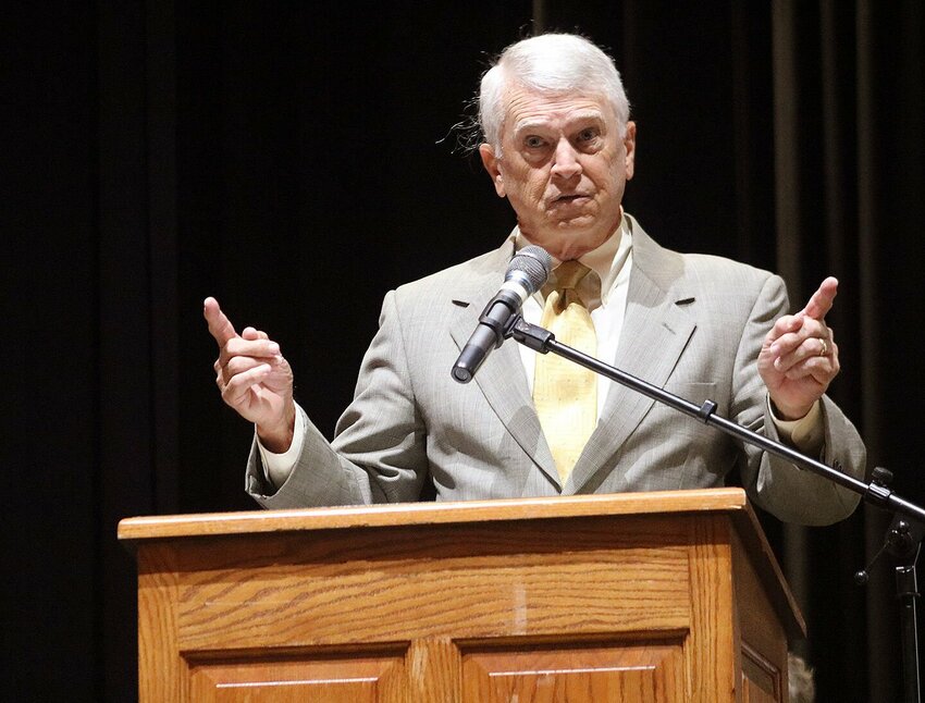 Bill Brown, a member of Smith-Cotton High School’s Class of 1965, addresses the current S-C senior class after being recognized as the Sedalia School District Foundation’s 2024 Distinguished Alumni honoree in a ceremony Thursday, Sept. 26, in the Heckart Performing Arts Center.


Photo courtesy of Sedalia School District 200