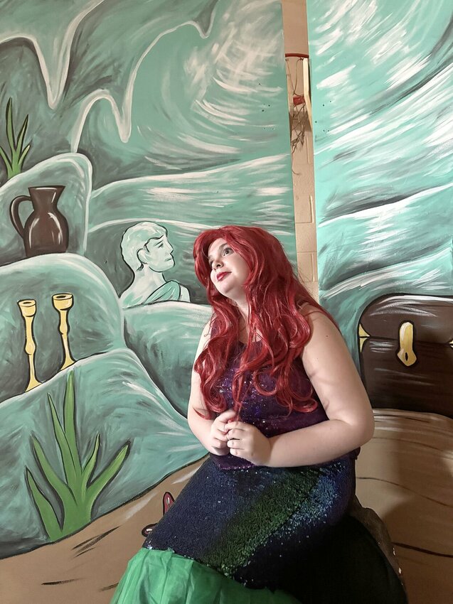 Izzy Brown, a senior at Smithton R-VI High School, portrays the lead character, Ariel, during a dress rehearsal for the musical &quot;The Little Mermaid&quot; Monday night, March 3. The school will present the production at 7 p.m. on Friday, March 7, and Saturday, March 8.   Photo courtesy of Smithton R-Vi School District