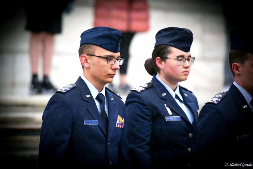Sedalia Civil Air Patrol Flight Cadet Commander Cadet 1st Lt. Justin Miller, 20, of Warrensburg, participates in the Missouri Wing Delegation at the Tomb of the Unknown Soldier by laying a wreath in February while visiting Washington, D.C.


Photo courtesy of Michael Garcia