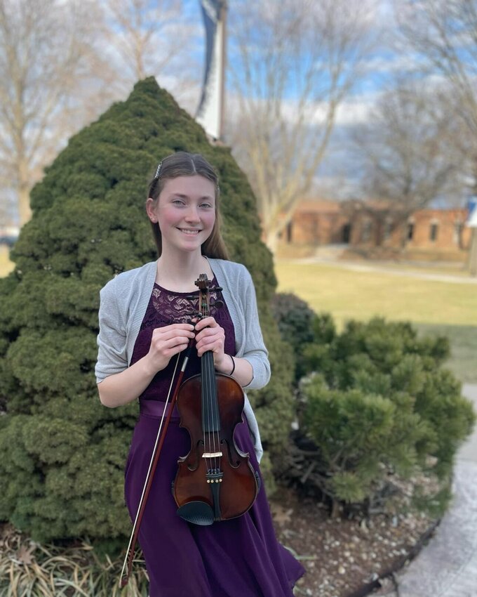 Shariana Martin, a violinist from Stover, took center stage at the District Music Contest on Saturday, delivering a solo performance that earned her the highest possible rating.   Photo courtesy of Morgan County R-I Schools&nbsp;