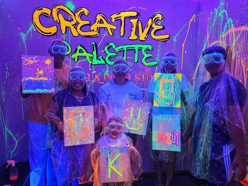 Creative Palette customers show off their art. The business is located at 216 Main St. in Warsaw and is open from 11 a.m. to 5 p.m. on Thursdays and Fridays, along with 11 a.m. to 3 p.m. on Saturdays.&nbsp;   Photo courtesy of Kimberly Pearcy