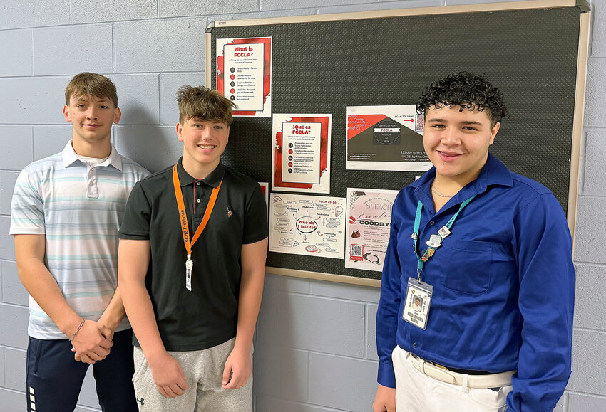 Smith-Cotton High School FCCLA students from left Wyatt Gooch, Jake Windle, and Micai Clark were selected to attend the Family, Career, and Community Leaders of America (FCCLA) National Leadership Conference in July in Orlando, Florida. Windle also received a National Leadership Conference Scholarship of $2,500.