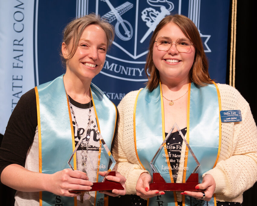 Instructor of the Year Danielle Brooks (left) and Staff Member of the Year Leah Mullen (right).