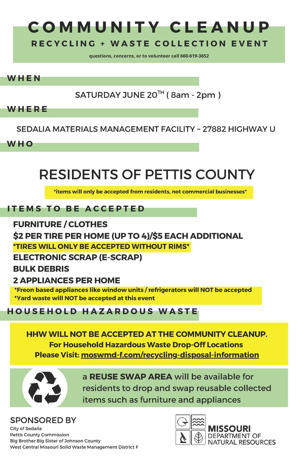 Community cleanup slated for Saturday in Sedalia