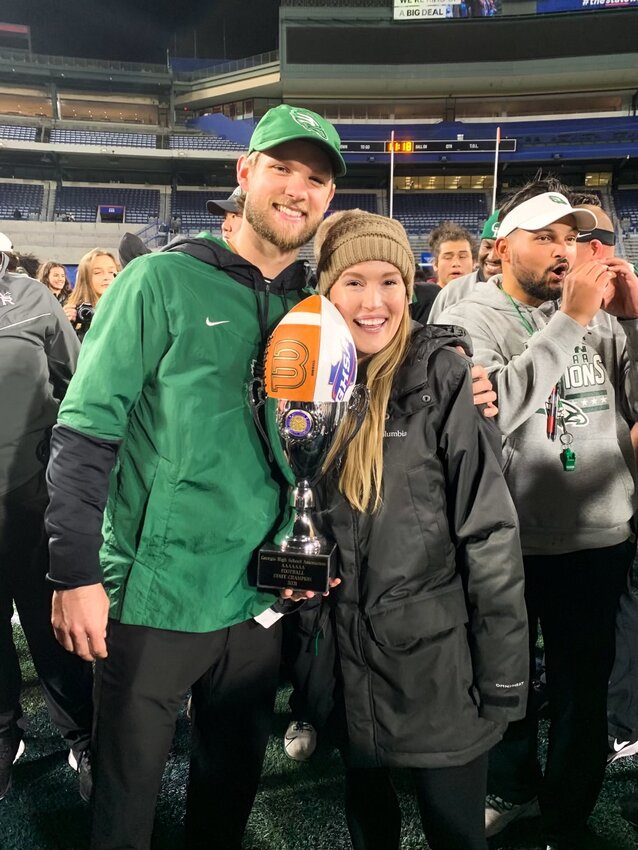 New Cascade Head Coach Jared Carkuff (pictured) celebrates winning a Georgia state championship with Collins Hill in 2021.