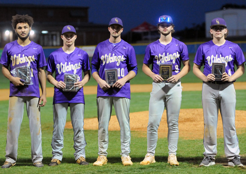 Community saw five players earn all-district honors for their efforts in the 2022 season. Earning All-District awards are (from left) Maki Fleming, Corey Paterick, Dylan Norris, Mason Russell and Gage Underwood.