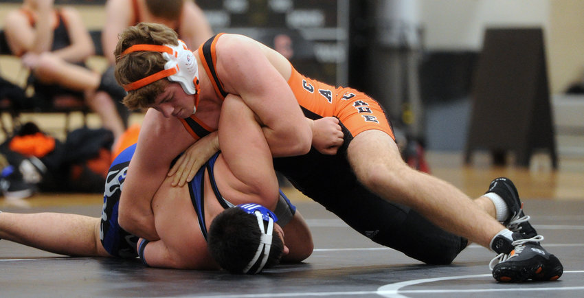 Hayden Dowell positions for a pin against Forrest on Monday night.