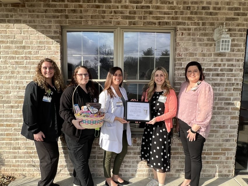 Lori Liggin NP at Vanderbilt Integrated Primary Care Unionville: from left to right, Chloe Griffy, Ashley Franklin, Lori Liggin, Kristy Bugg and Stephanie Reed.