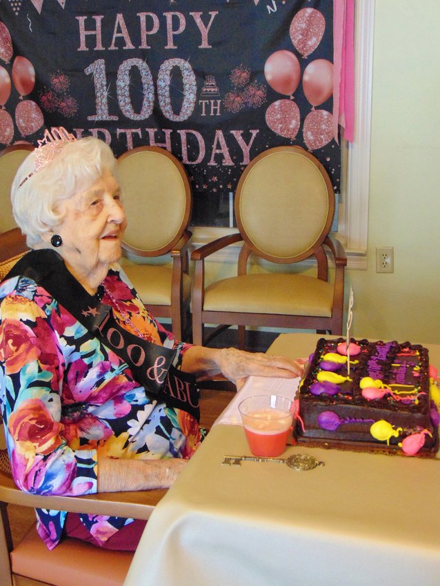 Christine Craighead celebrated her 100th birthday on March 9 - with chocolate cake.