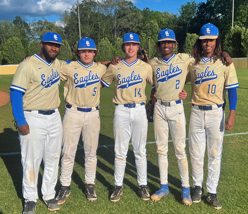 It was Senior Night on Monday in Shelbyville Central&rsquo;s contest against Lawerence County. Seniors honored are (from left) Ahmad Coats, Caden Thomas, Caleb Molder, Marquis Wilson and Jaquai Beverly.